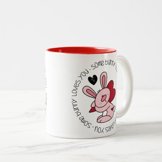バニーの中には、あなたを愛するものもいる ツートーンマグカップ (正面右)