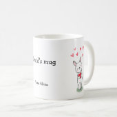 バニーの中には、かわいい名前をカスタムするマグ コーヒーマグカップ (正面右)