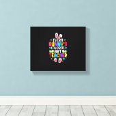 バニーの先生イースターテーマのカラフルデザイン キャンバスプリント (インサイチュ (ウッドフロア))