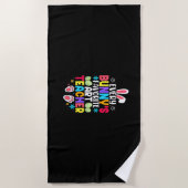 バニーの先生イースターテーマのカラフルデザイン ビーチタオル (正面)