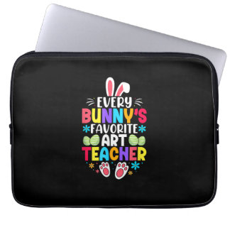 バニーの先生イースターテーマのカラフルデザイン ラップトップスリーブ