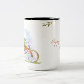 バニーの写真とマグカップ"ハッピーイースター"。 ツートーンマグカップ (中央)