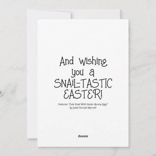 バニーの卵のイースターと可愛いカタツムリ | シーズンカード (裏面)