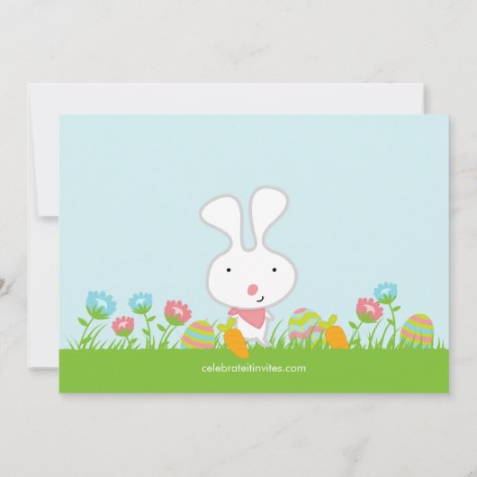 バニーの卵の狩りのイースターブランチのパーティの招待状 招待状 (裏面)