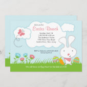 バニーの卵の狩りのイースターブランチのパーティの招待状 招待状 (正面/裏面)