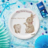 バニーの女の子ファースト・トゥースパーティー ペーパープレート (パーティー)