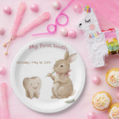 バニーの女の子ファースト・トゥースパーティー ペーパープレート (パーティー)