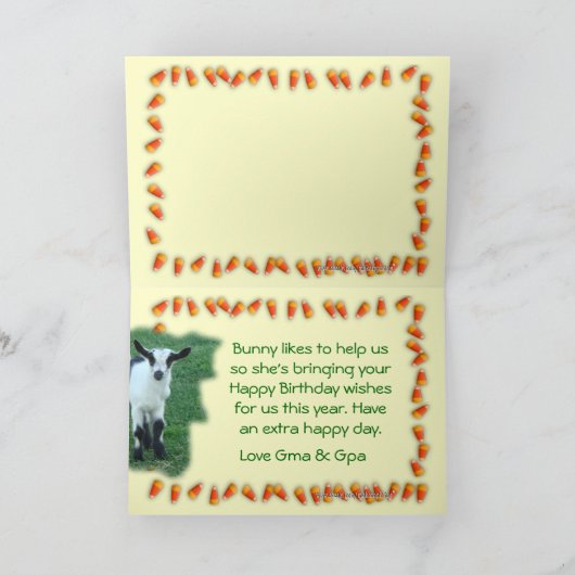 バニーの子ヤギ – -カスタマイズ任意の大事な行事と誰でも カード (内部)