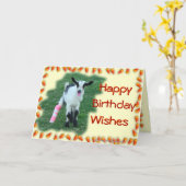 バニーの子ヤギ – -カスタマイズ任意の大事な行事と誰でも カード (黄色い花)