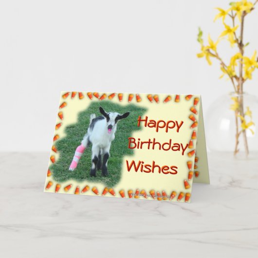 バニーの子ヤギ – -カスタマイズ任意の大事な行事と誰でも カード (黄色い花)