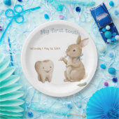 バニーの少年ファースト・ティース・パーティー ペーパープレート (パーティー)