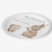 バニーの少年ファースト・ティース・パーティー ペーパープレート (アングル)