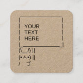 バニーの抗議の印/カスタマイズ可能なASCIIの文字の芸術 スクエア名刺 (正面)