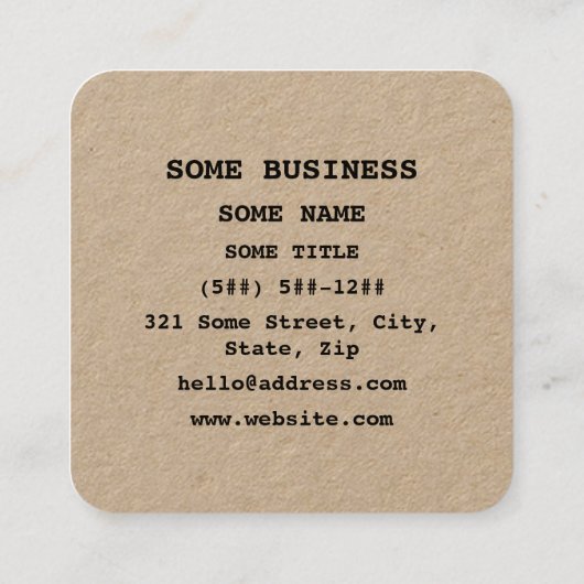 バニーの抗議の印/カスタマイズ可能なASCIIの文字の芸術 スクエア名刺 (裏面)