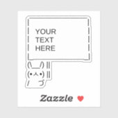 バニーの抗議サイン/カスタマイズ可能なASCII文字アート シール (シート)