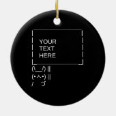 バニーの抗議サイン/カスタマイズ可能なASCII文字アート セラミックオーナメント (裏面)