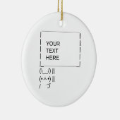 バニーの抗議サイン/カスタマイズ可能なASCII文字アート セラミックオーナメント (右)