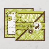 バニーの招待状の正方形について野生 招待状 (正面/裏面)