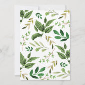 バニーの本のテーマのベビーシャワーの招待状の緑の草木 招待状 (裏面)