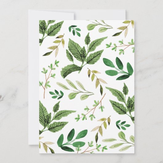 バニーの本のテーマのベビーシャワーの招待状の緑の草木 招待状 (裏面)