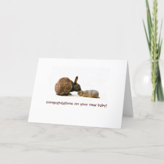 バニーの母及びベビー-新生児カード カード