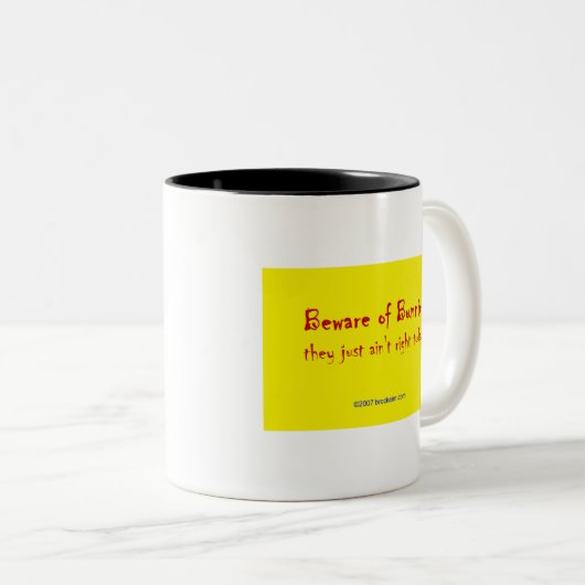 バニーの用心して下さい ツートーンマグカップ (正面右)