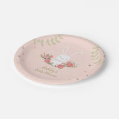 バニーの紙皿のベビーシャワーの森林ピンクの女の子 ペーパープレート (アングル)