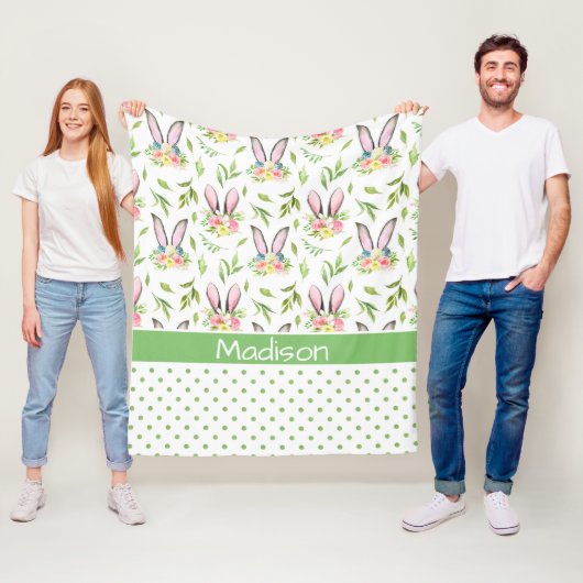 バニーの耳と卵 フリースブランケット (インサイチュ)