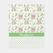 バニーの耳と卵 フリースブランケット (正面)