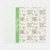 バニーの耳と卵 フリースブランケット (正面(横))