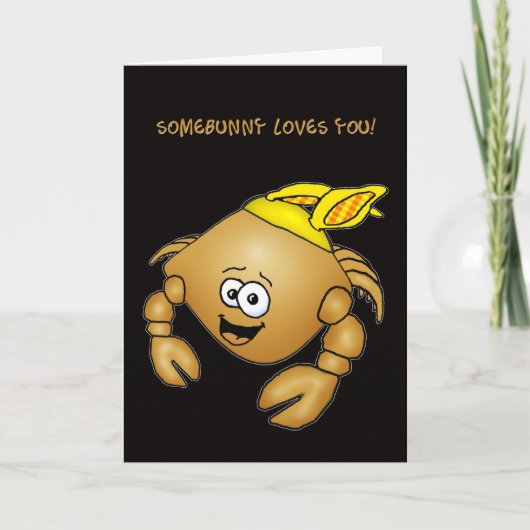 バニーの耳のcrabbyイースターカニカード シーズンカード (正面)