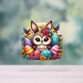 バニーの耳を持つイースターフクロウ アクリルサイン (ニュートラル)