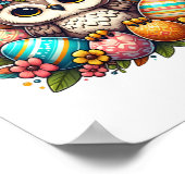 バニーの耳を持つイースターフクロウ ポスター (角)