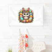 バニーの耳を持つイースターフクロウ 横断幕 (インサイチュ)