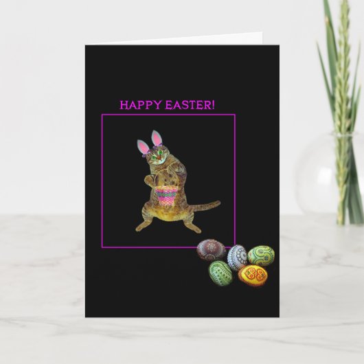 バニーの耳を搭載する子猫 シーズンカード (正面)