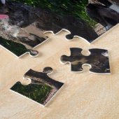 バニーの耳を着た復活祭の犬かわいおもしろいかわいい ジグソーパズル (側面)