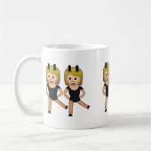 バニーの耳Emojiを搭載する女性 コーヒーマグカップ (左)