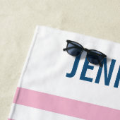 バニーの花と蝶パーソナライズされた ビーチタオル (インサイチュ)