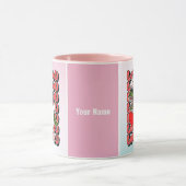 バニーの衣装を着た可愛い恐竜、Love You マグカップ (中央)