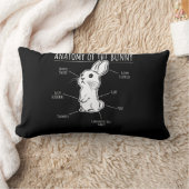 バニーの解剖学 – かわいいウサギのペットの愛 ランバークッション (ブランケット)