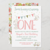 バニーの誕生日の招待状、バニーの最初誕生日 招待状 (正面/裏面)