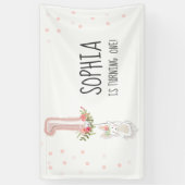 バニーの誕生日の旗の最初ピンクの女の子イースター 横断幕 (縦)