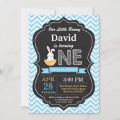 バニーの誕生日の男の子のイースターエッグの第1最初誕生日 招待状 (正面)