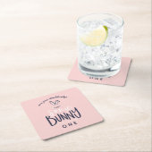 バニーの誕生日パーティー スクエアペーパーコースター (インサイチュ)