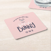 バニーの誕生日パーティー スクエアペーパーコースター (アングル)