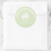 バニーの誕生日パ感謝していーティーあなたはソフト緑のステッカー。 ラウンドシール (バッグ)