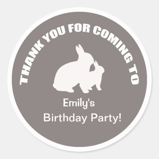 バニーの誕生日パ感謝していーティー、エスプレッソのステッカー。 ラウンドシール (正面)