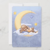 バニーの赤ちゃんシャワーのゲームの上か下? 招待状 (裏面)