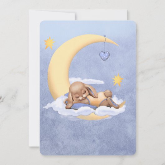 バニーの赤ちゃんシャワーのゲームの上か下？ 招待状 (裏面)