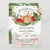 バニーの赤ちゃんシャワー 招待状 (正面/裏面)